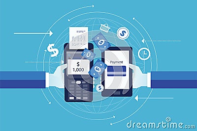 Flat vector for business mobile payment concept Vector Illustration