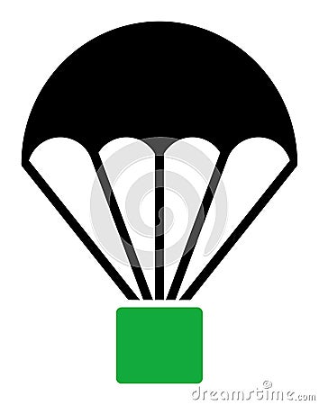 Flat Vector Cargo Parachute Icon Vector Illustration