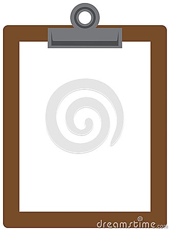 Flat Vector Cartoon Clipboard Vector Illustration