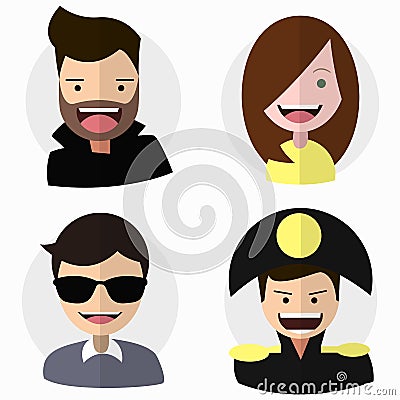 Flat vector characters set Vector Illustration