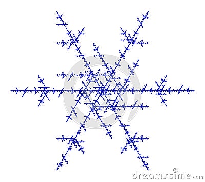 Flat Vector Computer Generated Koch Snowflake L-system Fractal Generative Art Vector Illustration