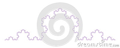 Flat Vector Computer Generated Koch Triad Curve L-system Fractal Vector Illustration