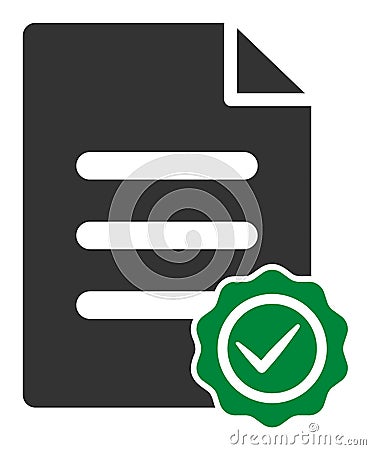Flat Vector Confirmation Document Icon Stock Photo