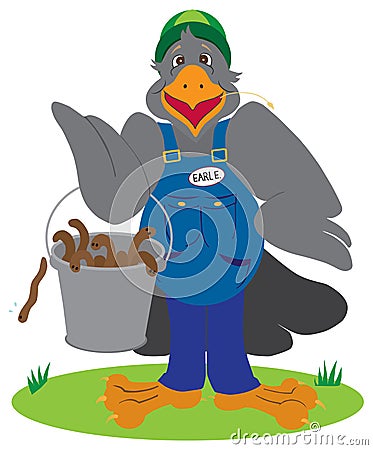 Flat Vector Earl E Bird Vector Illustration