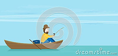 Flat vector fishman Vector Illustration