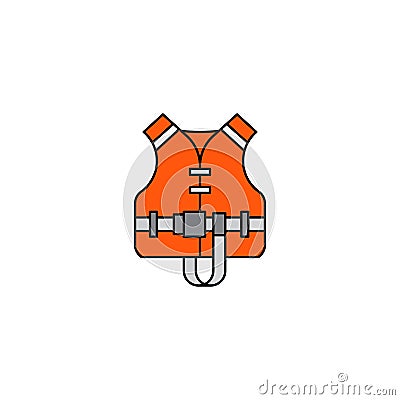 Flat vector icon life jacket Vector Illustration