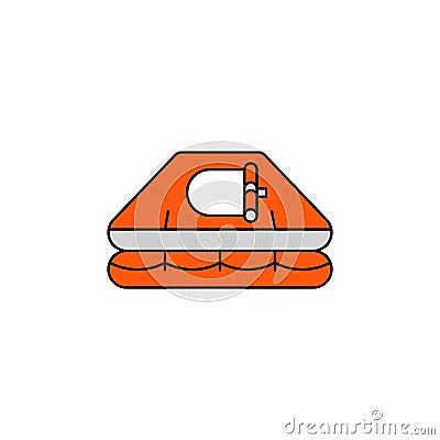 Flat vector icon Life raft Vector Illustration