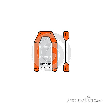 Flat vector icon Life raft Vector Illustration