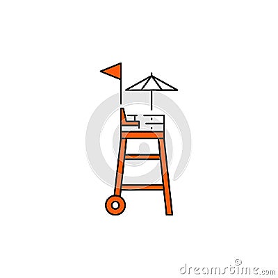 Flat vector icon Rescue tower Vector Illustration