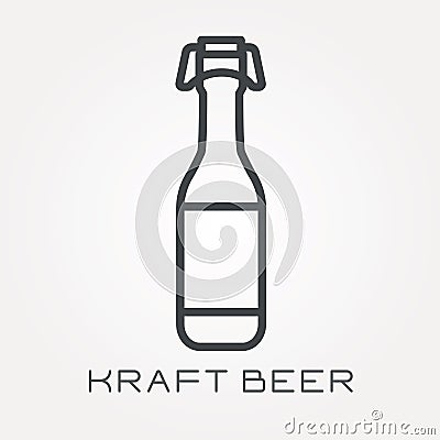 Flat vector icons with kraft beer Vector Illustration