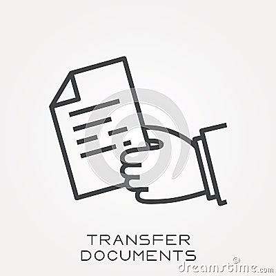 Flat vector icons with transfer documents Vector Illustration