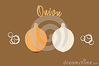 Flat vector illustration of golden onion Vector Illustration