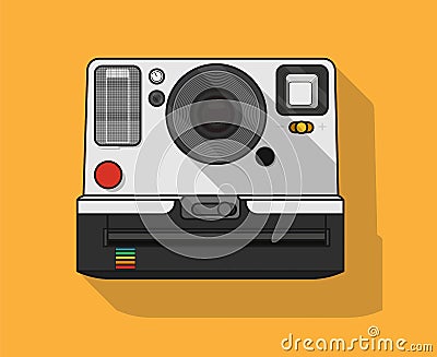 A Flat Vector Illustration of a Polaroid Camera Vector Illustration