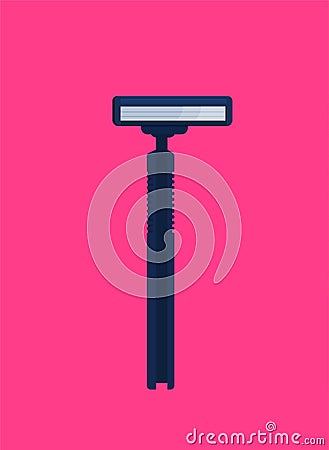Flat vector razor isolated on color background Vector Illustration