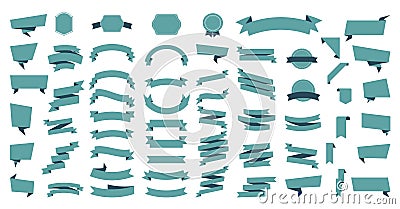 Flat vector ribbons banners flat isolated on white background, Illustration Set of ribbons. Ribbon vector. Vector Illustration