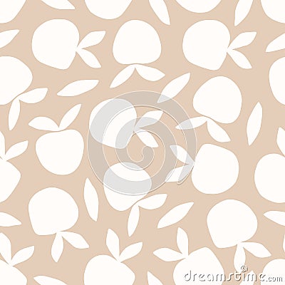Flat vector seamless pattern. Food abstract drawing shapes. Trendy home decor design element Stock Photo