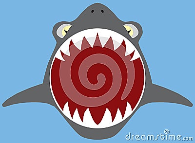 Flat Vector Shark Attack Vector Illustration