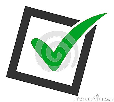 Flat Vector Yes Poll Icon Stock Photo