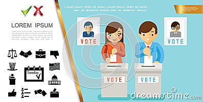 Flat Voting Process Concept Vector Illustration