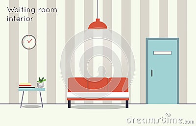 Flat waiting room Vector Illustration