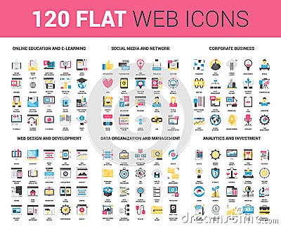 Flat Web Icons Vector Illustration