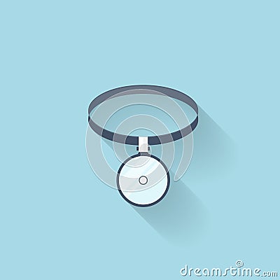 Flat web internet icon. Medical head mirror. Vector Illustration