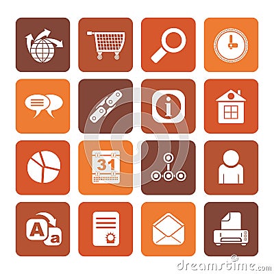 Flat Web Site, Internet and computer Icons Vector Illustration