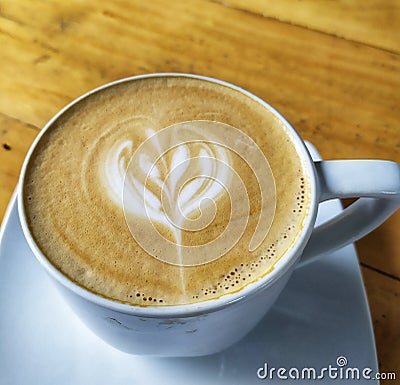 flat white coffee in tge morning Stock Photo