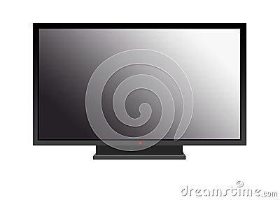 Flat widescreen plasma LCD TV HDTV Cartoon Illustration