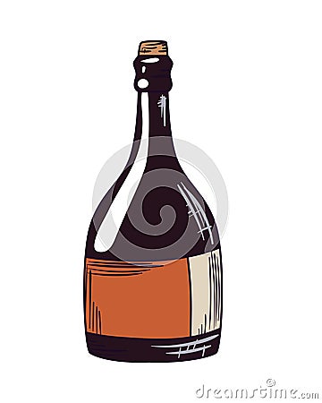 flat wine bottle design Vector Illustration