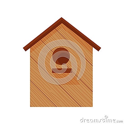 Flat wooden birdhous Vector Illustration
