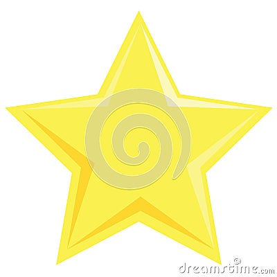 Flat yellow star. Vector Illustration