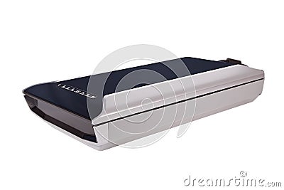 Flatbed scanner isolated on white Stock Photo