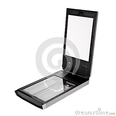 Flatbed scanner isolated on white Stock Photo