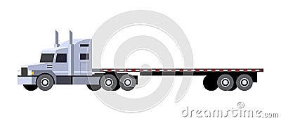 Flatbed trailer tractor truck Vector Illustration