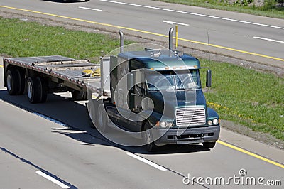 Flatbed Truck Stock Photo