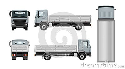 Flatbed truck template Vector Illustration