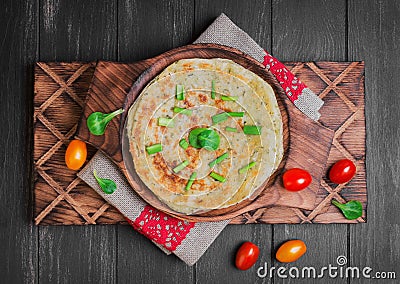 Flatbread Paratha roti Stock Photo