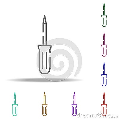 flathead screwdriver icon. Elements of construction in multi color style icons. Simple icon for websites, web design, mobile app, Stock Photo