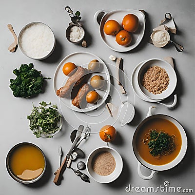 Flatlay of minimalist cook - 1 Stock Photo