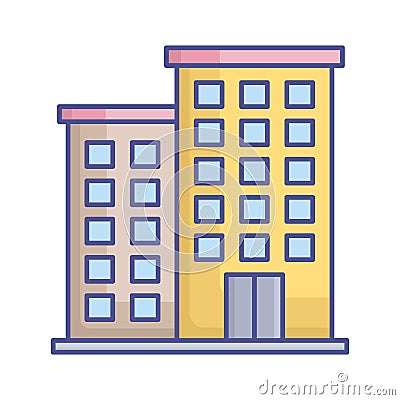 Flats building Vector Icon which can easily modify or edit Vector Illustration