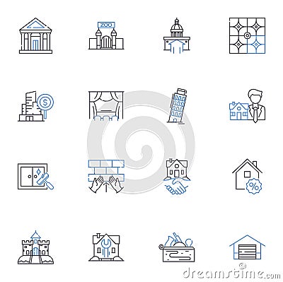 Flats line icons collection. Comfy, Chic, Slip-on, Casual, Stylish, Versatile, Comfortable vector and linear Vector Illustration