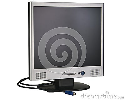 Flatscreen monitor isolated with a clipping path Stock Photo