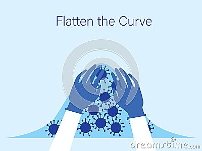 Flatten the curve coronavirus medical treatment vector illustration Vector Illustration