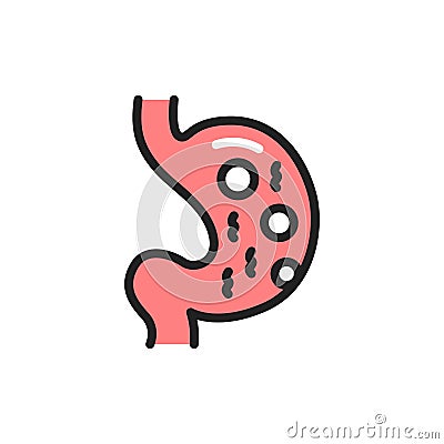 Flatulence line icon. Isolated vector element. Vector Illustration
