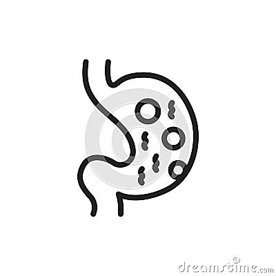 Flatulence line icon. Isolated vector element. Vector Illustration