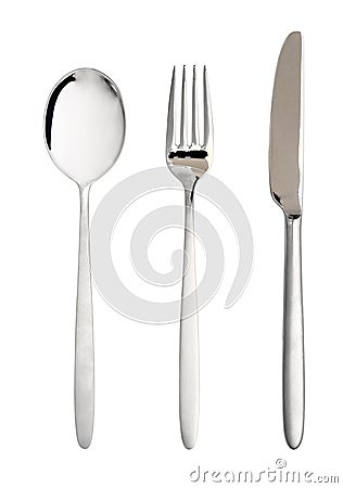 Flatware isolated, white background Stock Photo