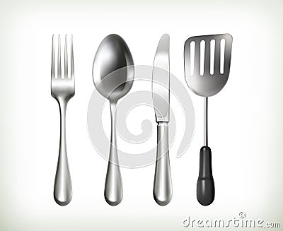 Flatware, vector objects Vector Illustration