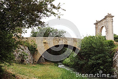 Flavien bridge, Saint-Chamas, France Stock Photo