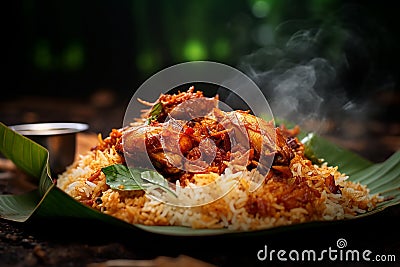 indian chicken curry with rice Stock Photo